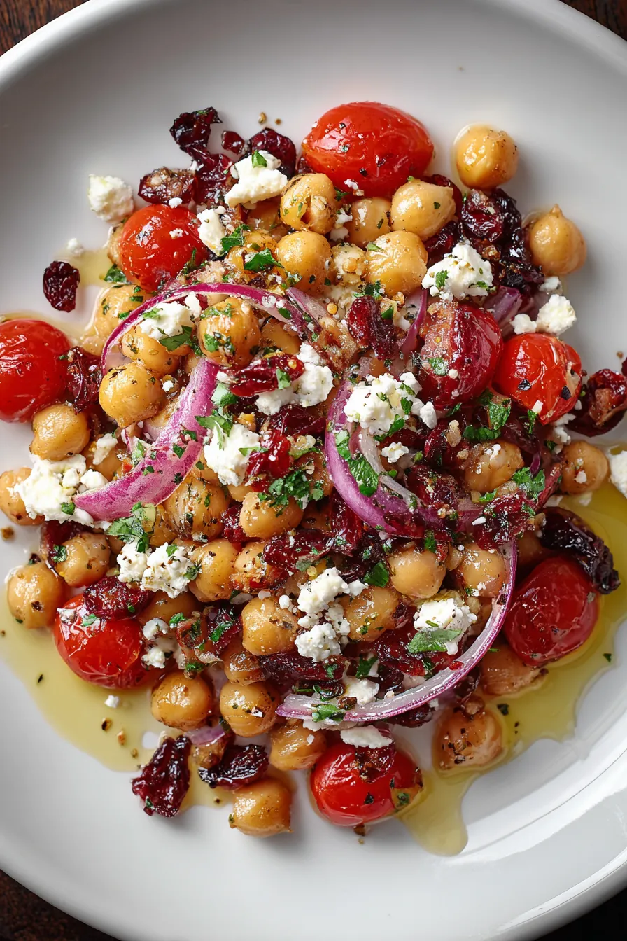 Feta & Cranberry Chickpeas with Lemon Vinaigrette – FadedMix