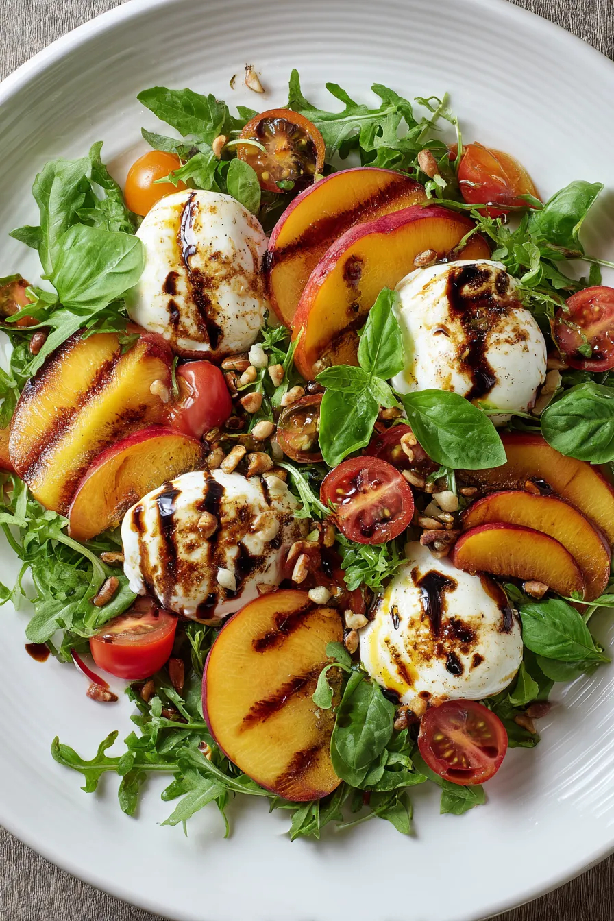 Grilled Peach And Burrata Salad – FadedMix