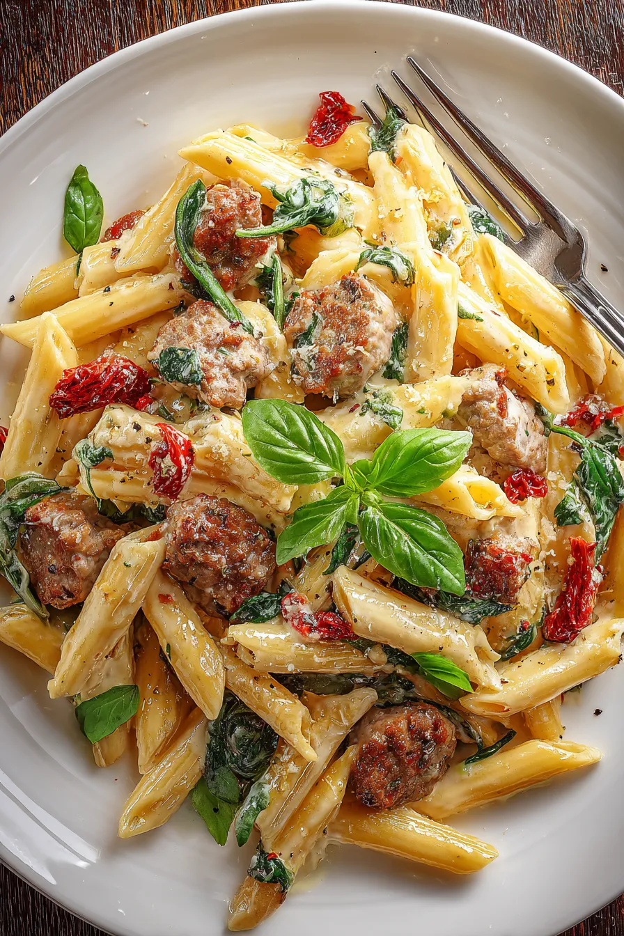 Creamy Tuscan Sausage Pasta – FadedMix