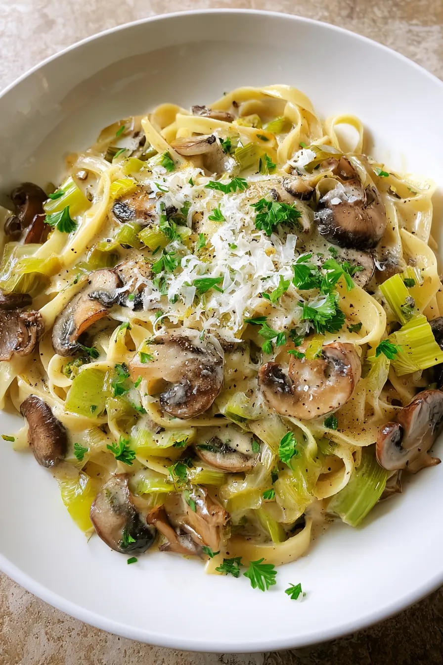 Caramelized Leek and Mushroom Gruyere Pasta – FadedMix