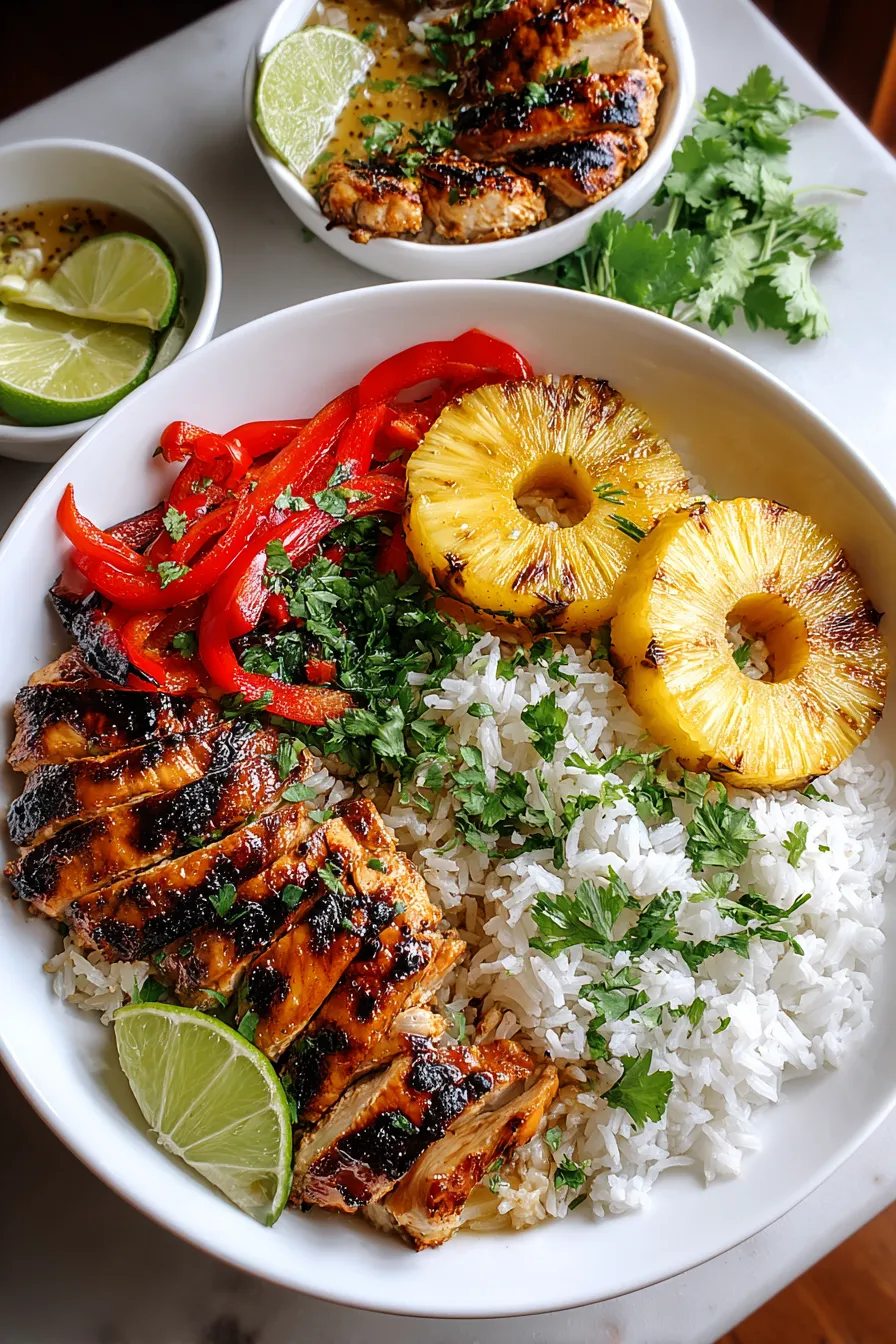 Grilled Chicken and Pineapple Bowls with Coconut Rice – FadedMix