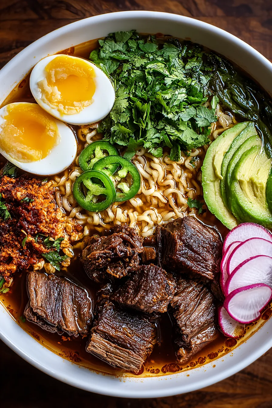 Savory Birria Ramen with Tender Beef and Rich Broth – FadedMix