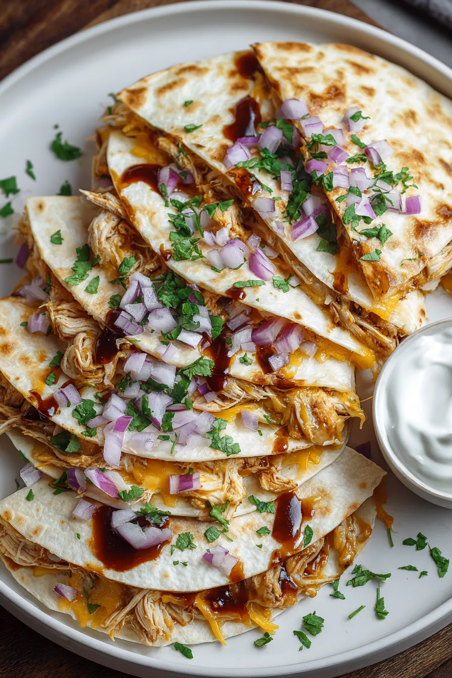 BBQ Chicken Quesadillas with Red Onion & Cilantro – FadedMix