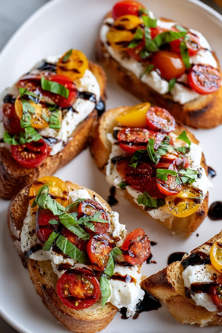 Creamy Burrata Bruschetta with Tomatoes and Balsamic Glaze – FadedMix