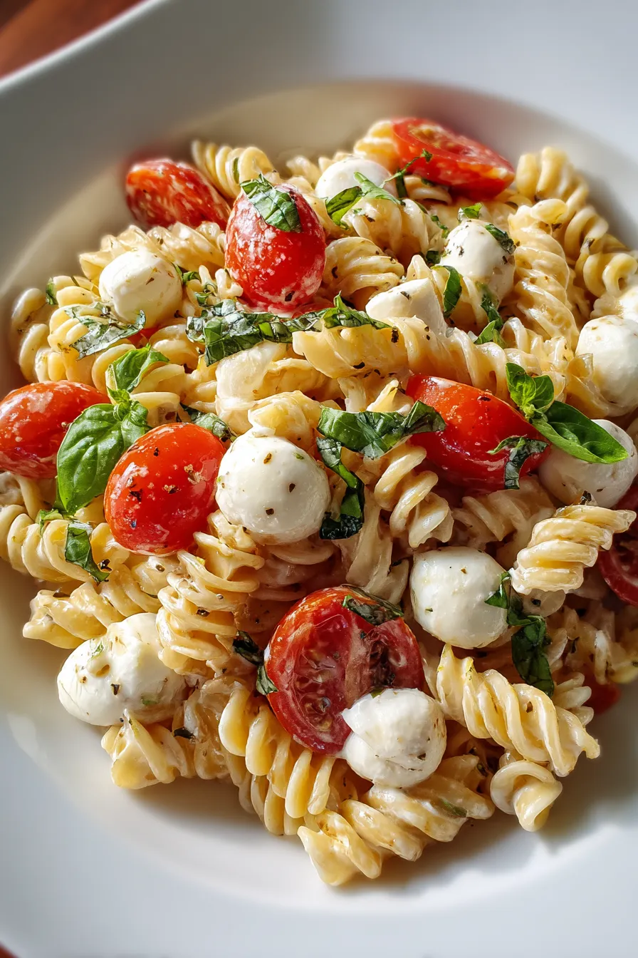 Creamy Caprese Pasta Salad – FadedMix