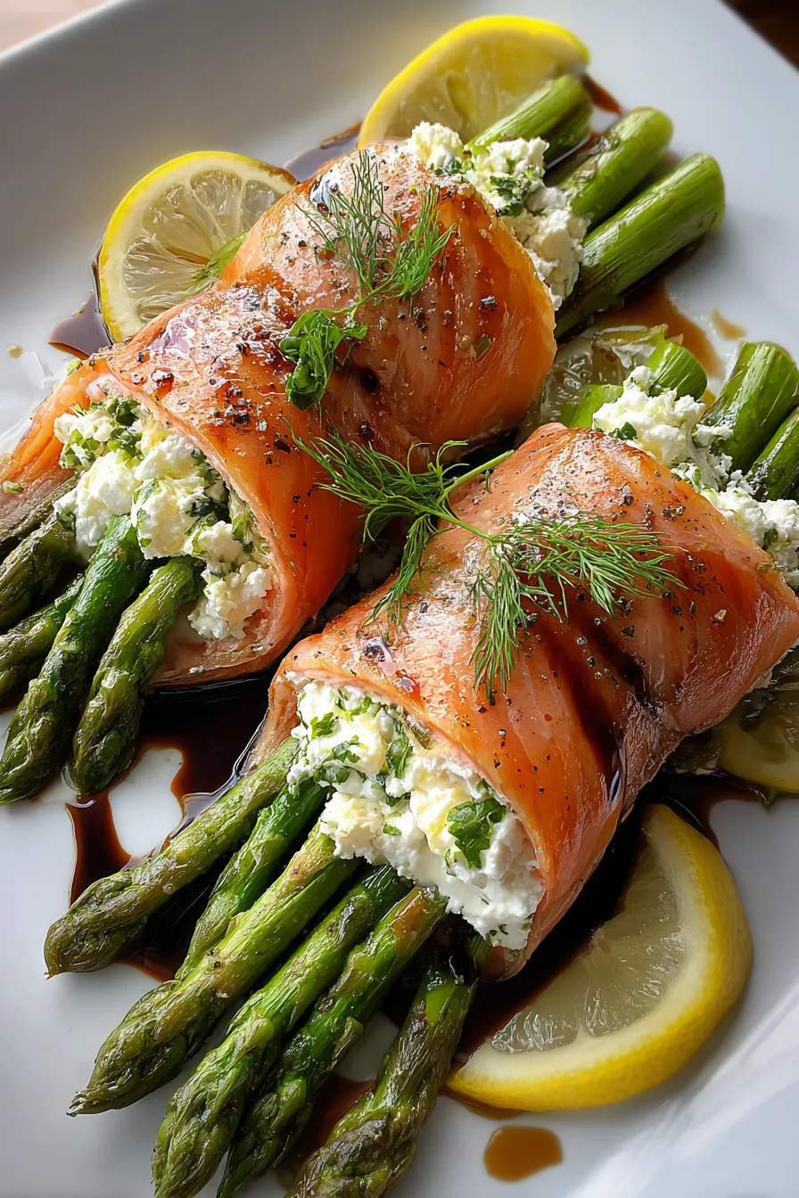 Asparagus & Lemon Basil Ricotta Stuffed Salmon Rolls – FadedMix