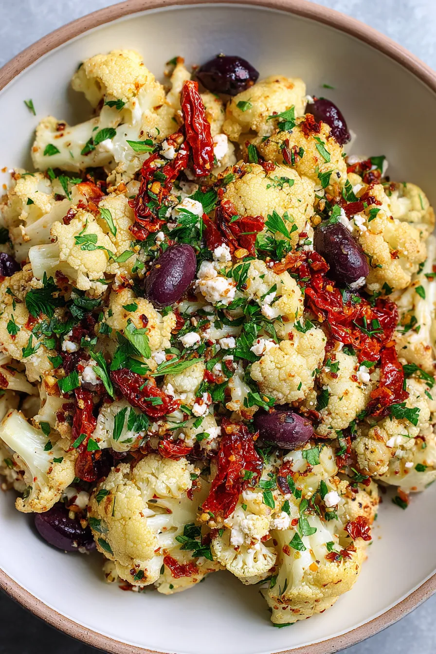 Healthy Mediterranean Marinated Cauliflower Salad – FadedMix