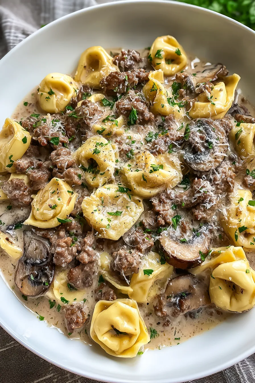 Creamy Beef and Mushroom Tortellini Skillet – FadedMix