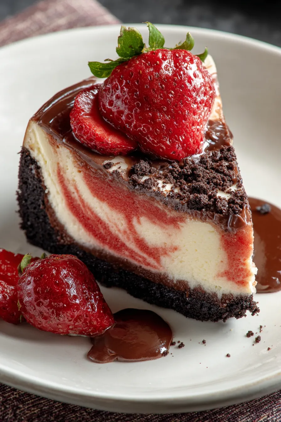 Chocolate Strawberry Swirl Cheesecake – FadedMix