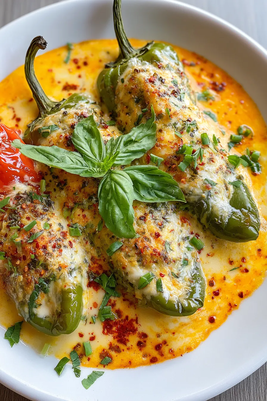 Savory Cheese Stuffed Banana Peppers Soup – FadedMix